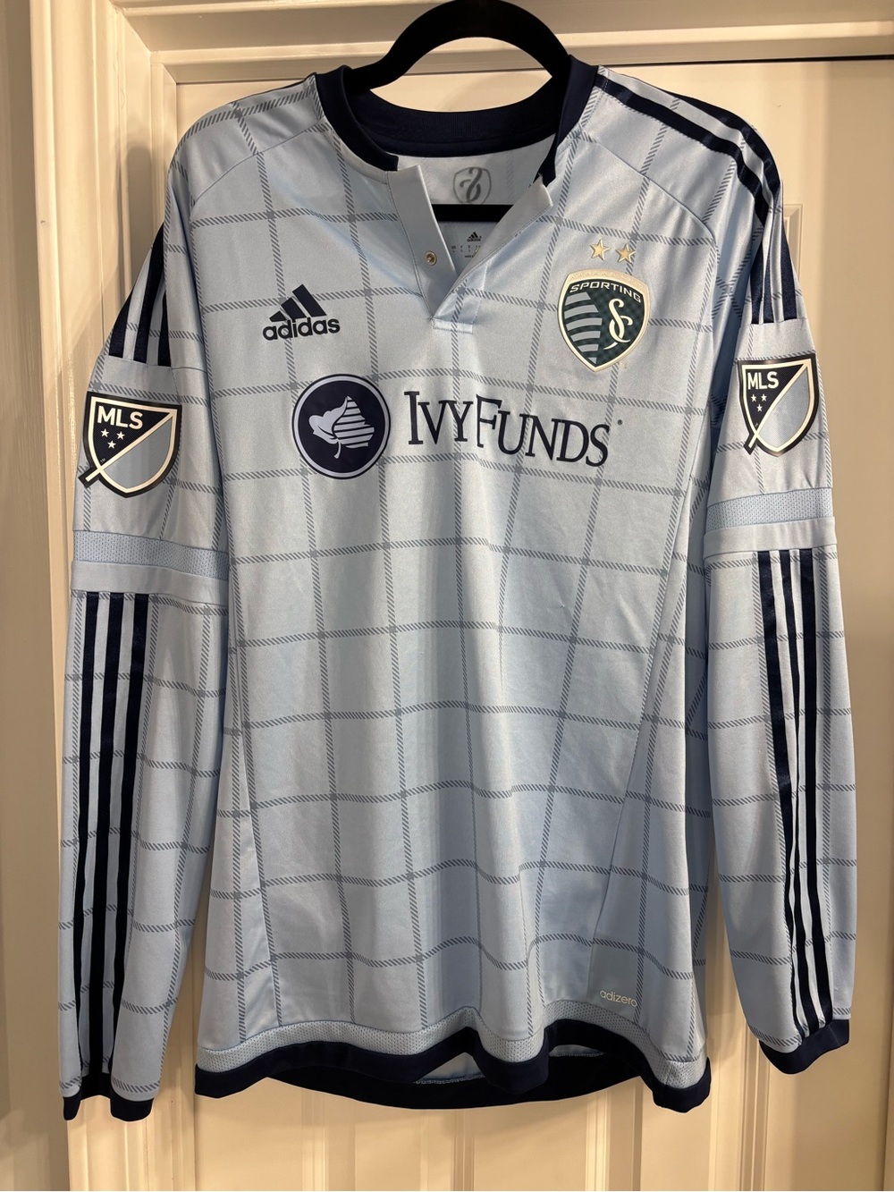adidas Sporting Kansas City Light Blue Long-Sleeve Jersey
